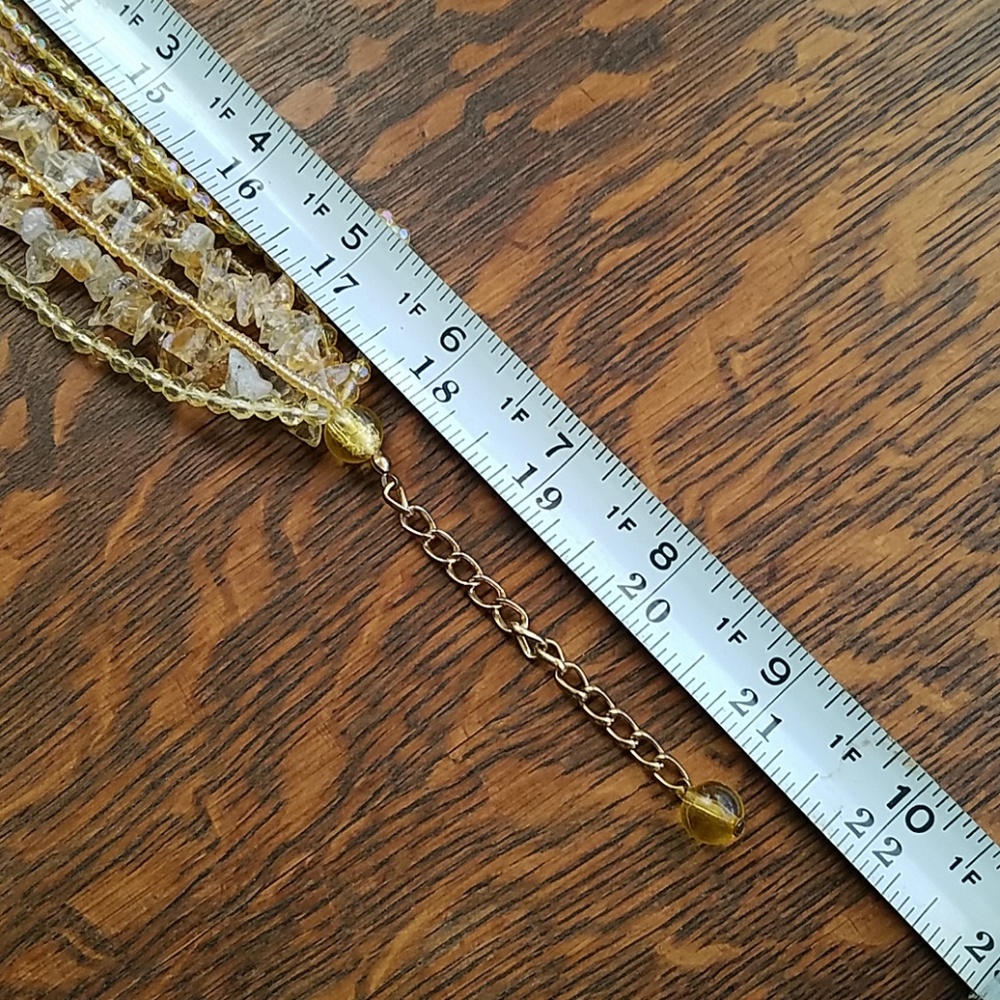 BOHO YELLOW QUARTZ & CRYSTAL NECKLACE - Picture 5 of 6